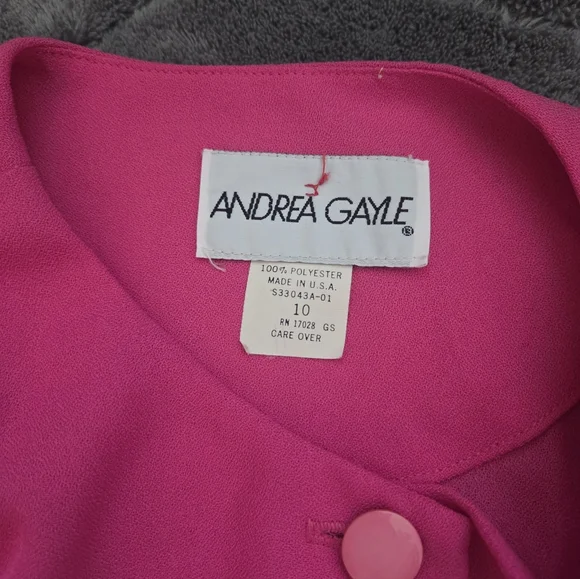 Andrea Gayle VTG 80s Floral Dress & Pink Blazer Jacket Cottage Retro Spring 10 - Picture 2 of 7